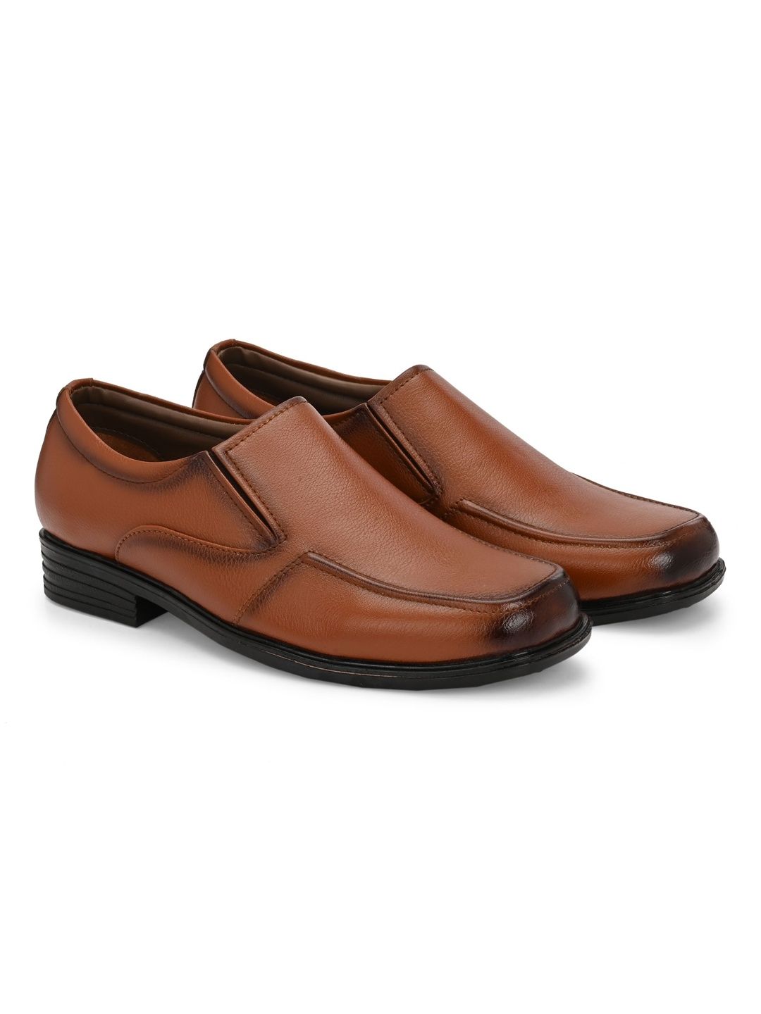 Azzaro Black Men Leather Square Toe Slip-On Formal Shoes-image-22