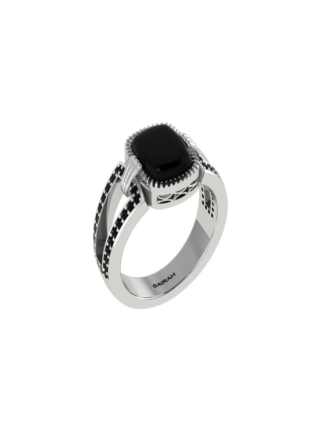 SAIRAH Men Silver Plated Finger Ring-image-2