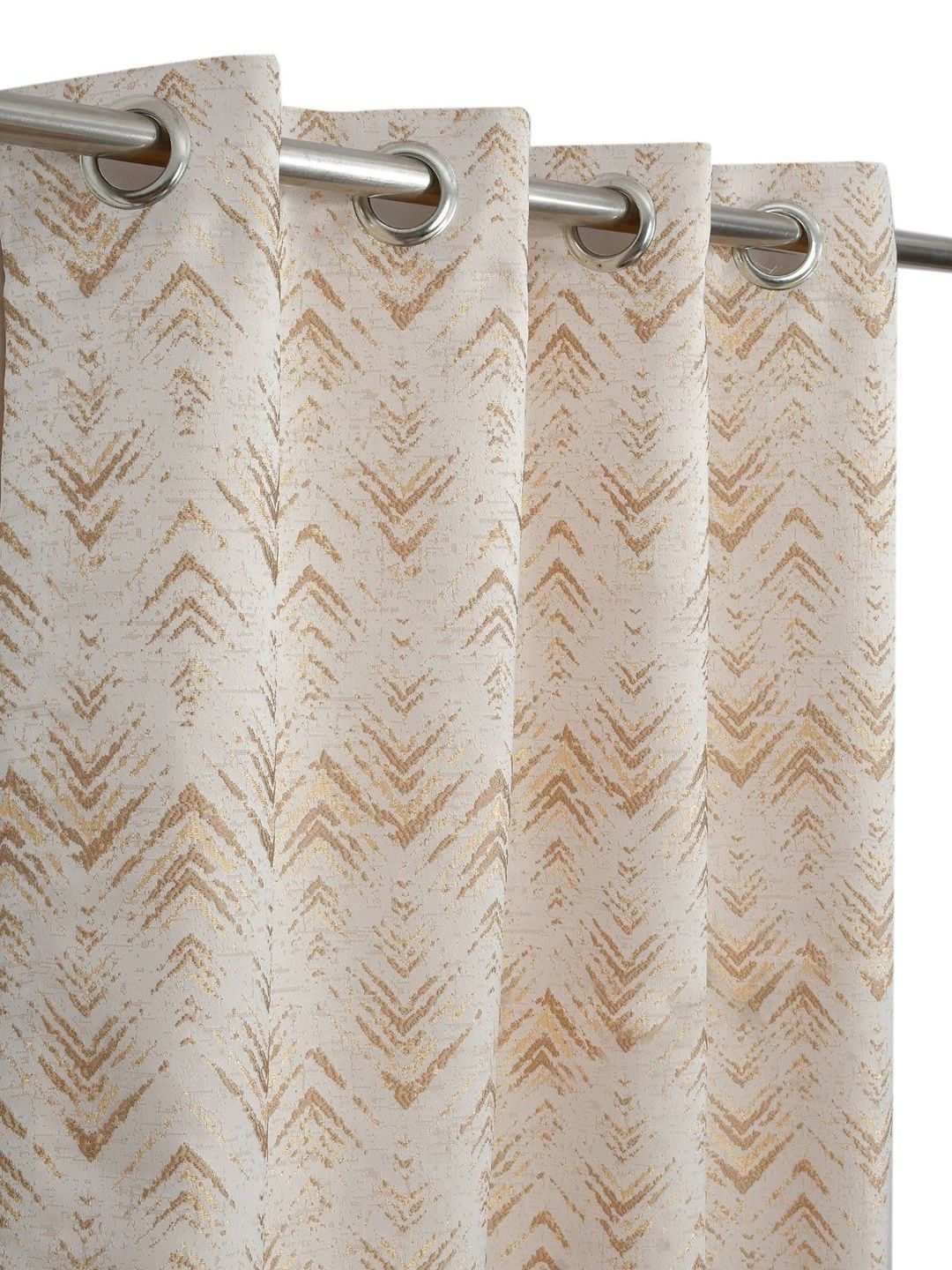 GEET CREATIONS Gold-Toned Set of 2 Room Darkening Long Door Curtain-image-49