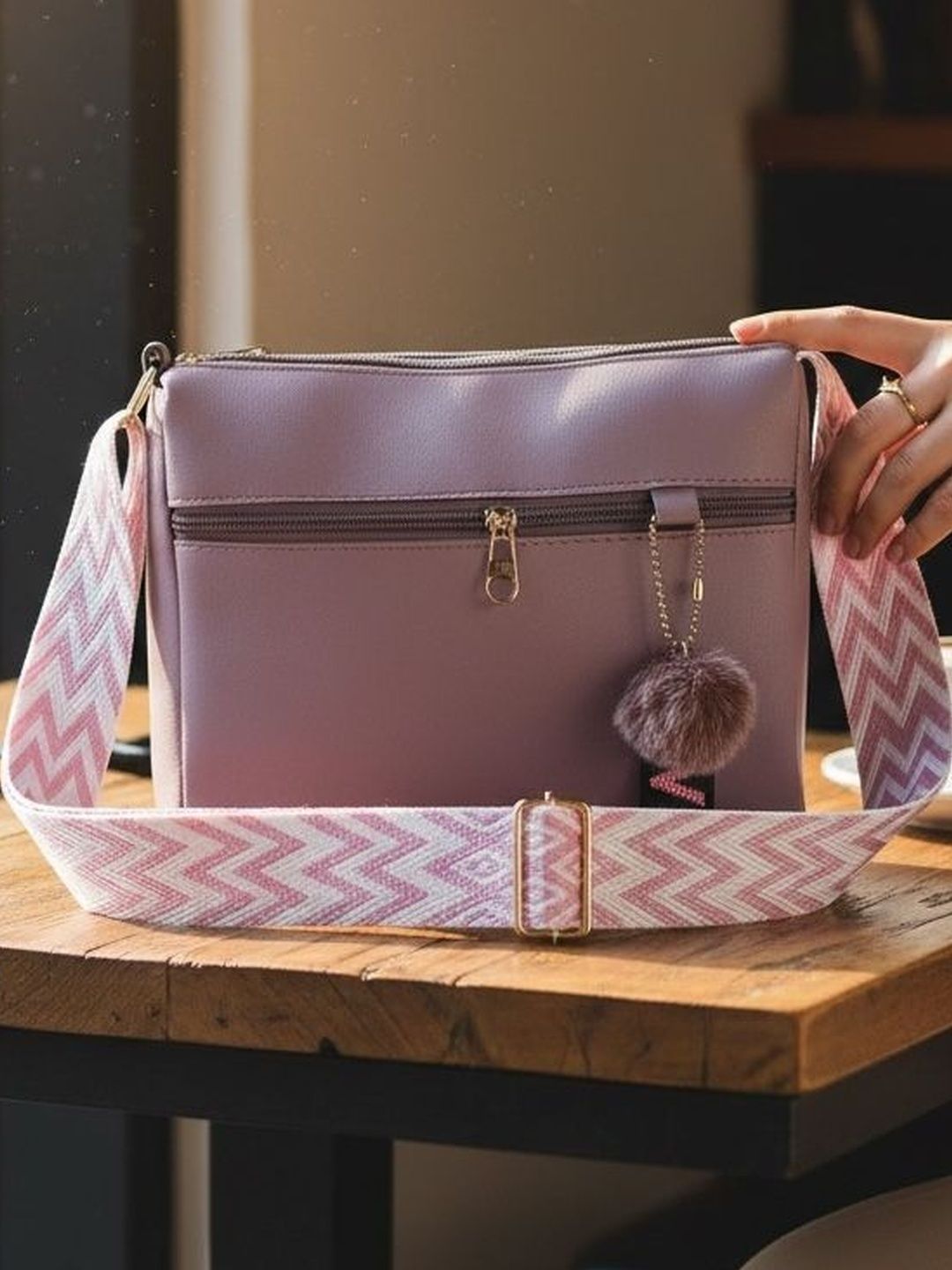 HERE&NOW PU Sling Bag with Tasselled-picture-52