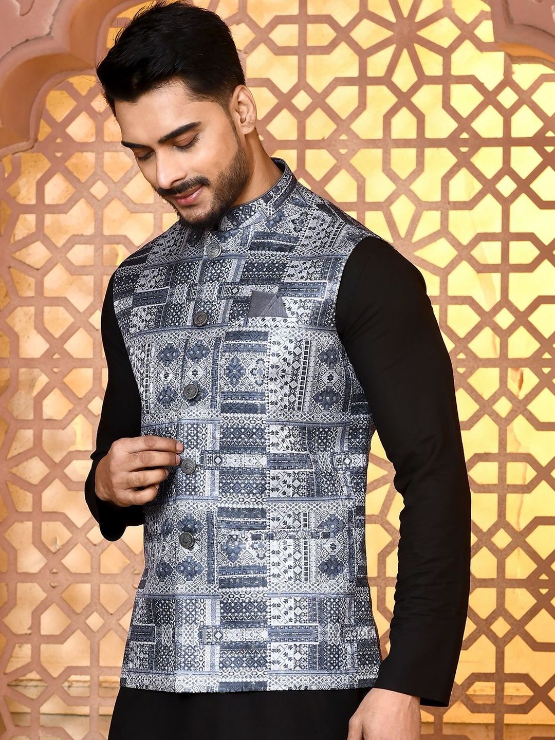 WANAS Woven Design Nehru Jacket-picture-53