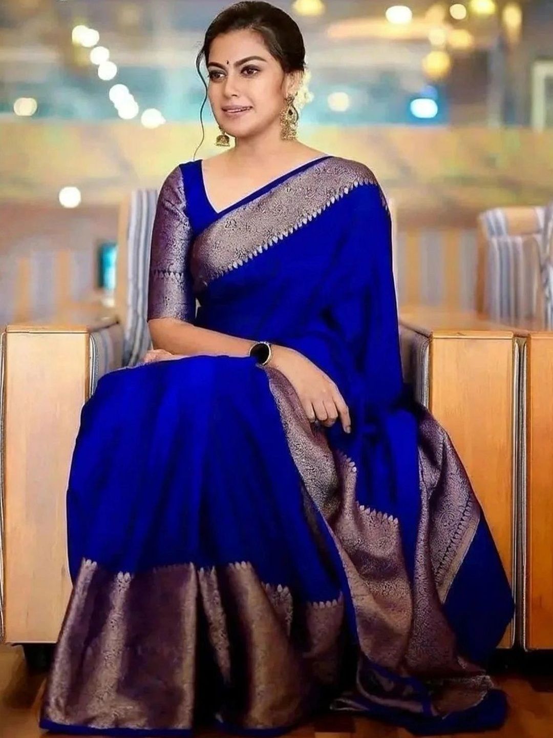 Hariom Creation Woven Design Zari Art Silk Handloom Banarasi Saree-image-30