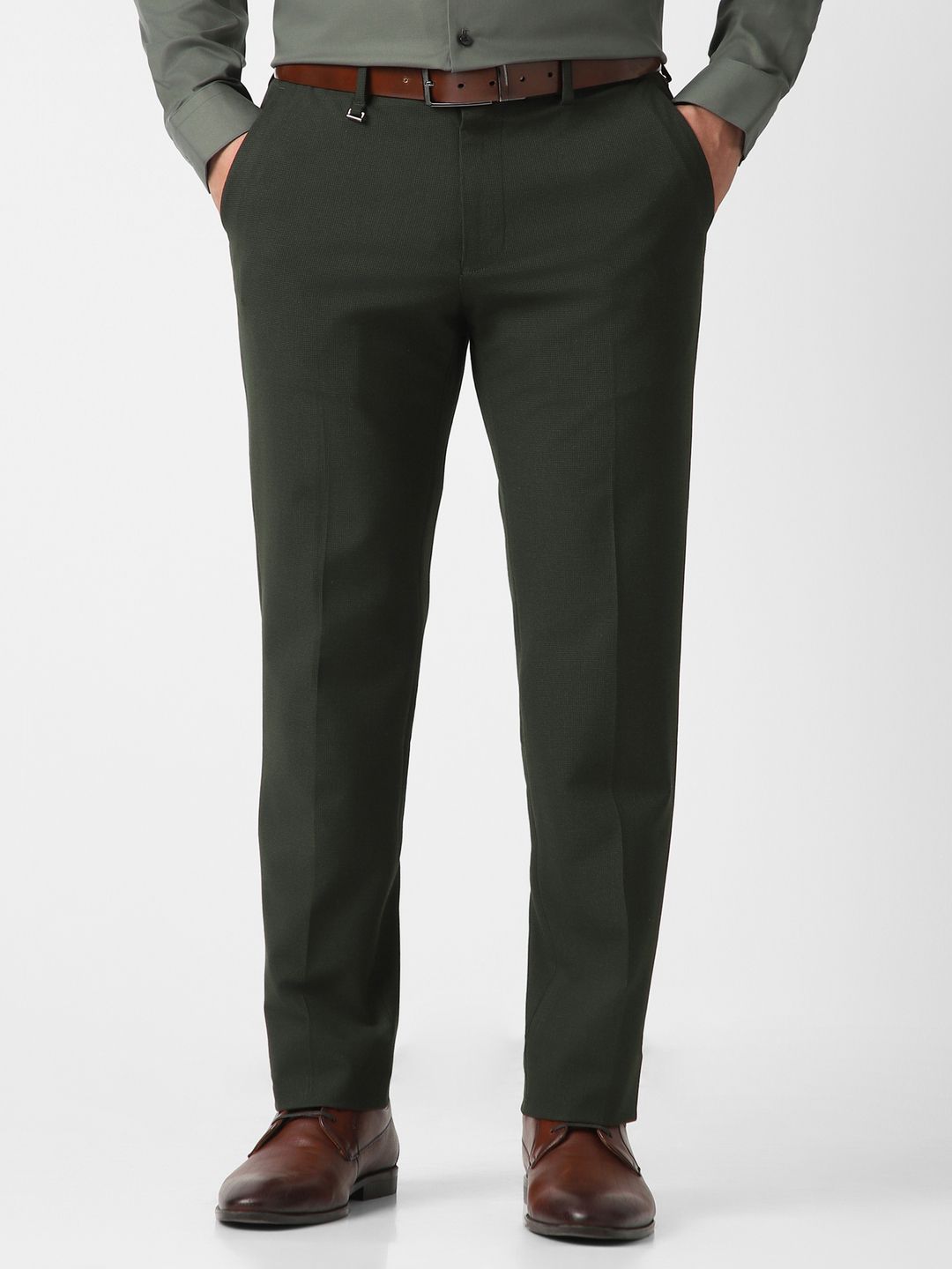 Van Heusen Men Textured Slim Fit Formal Trousers-picture-29
