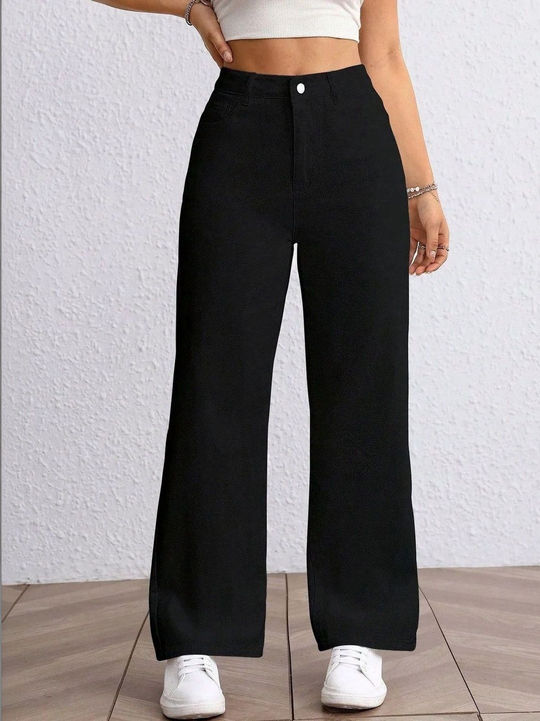 ZYVRA Women Classic Wide Leg High-Rise Stretchable Jeans-picture-40