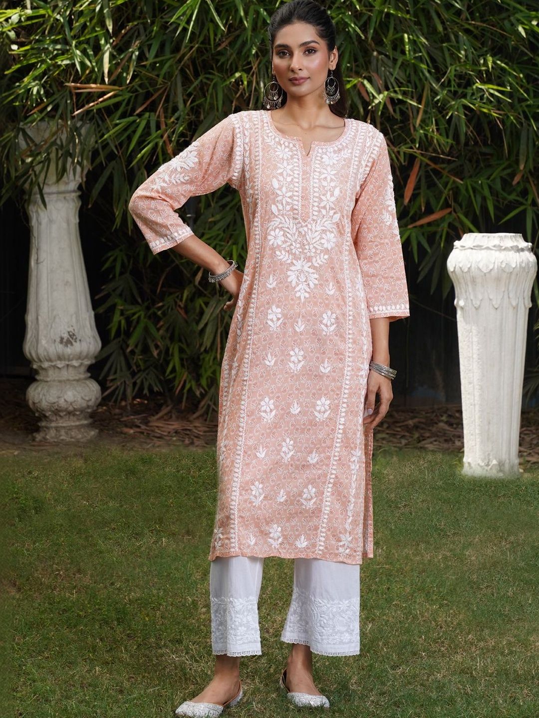 House of Chikankari Women Embroidered Chikankari Kurta-picture-29