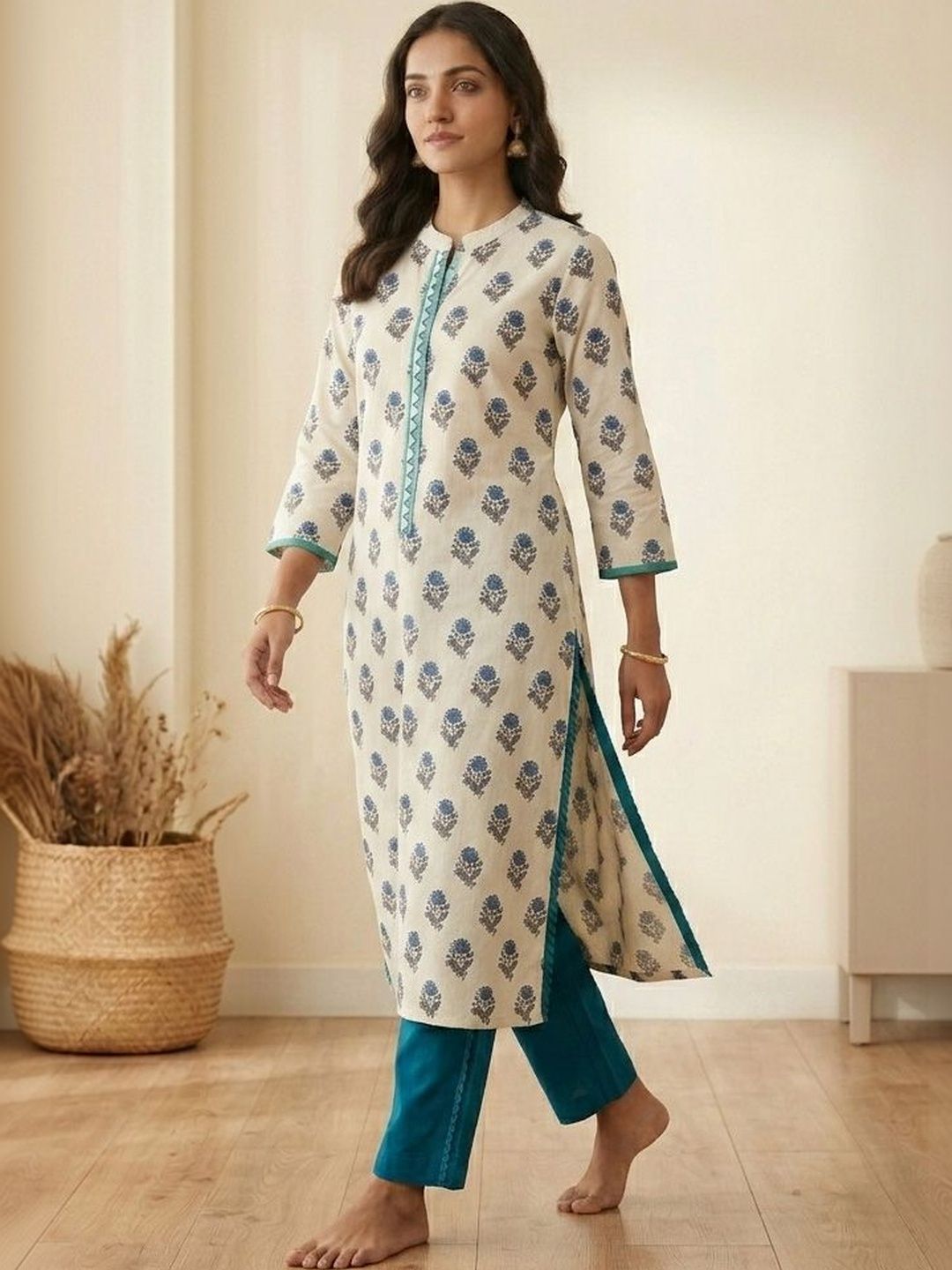 Anouk Floral Printed Pure Cotton Kurti-picture-25