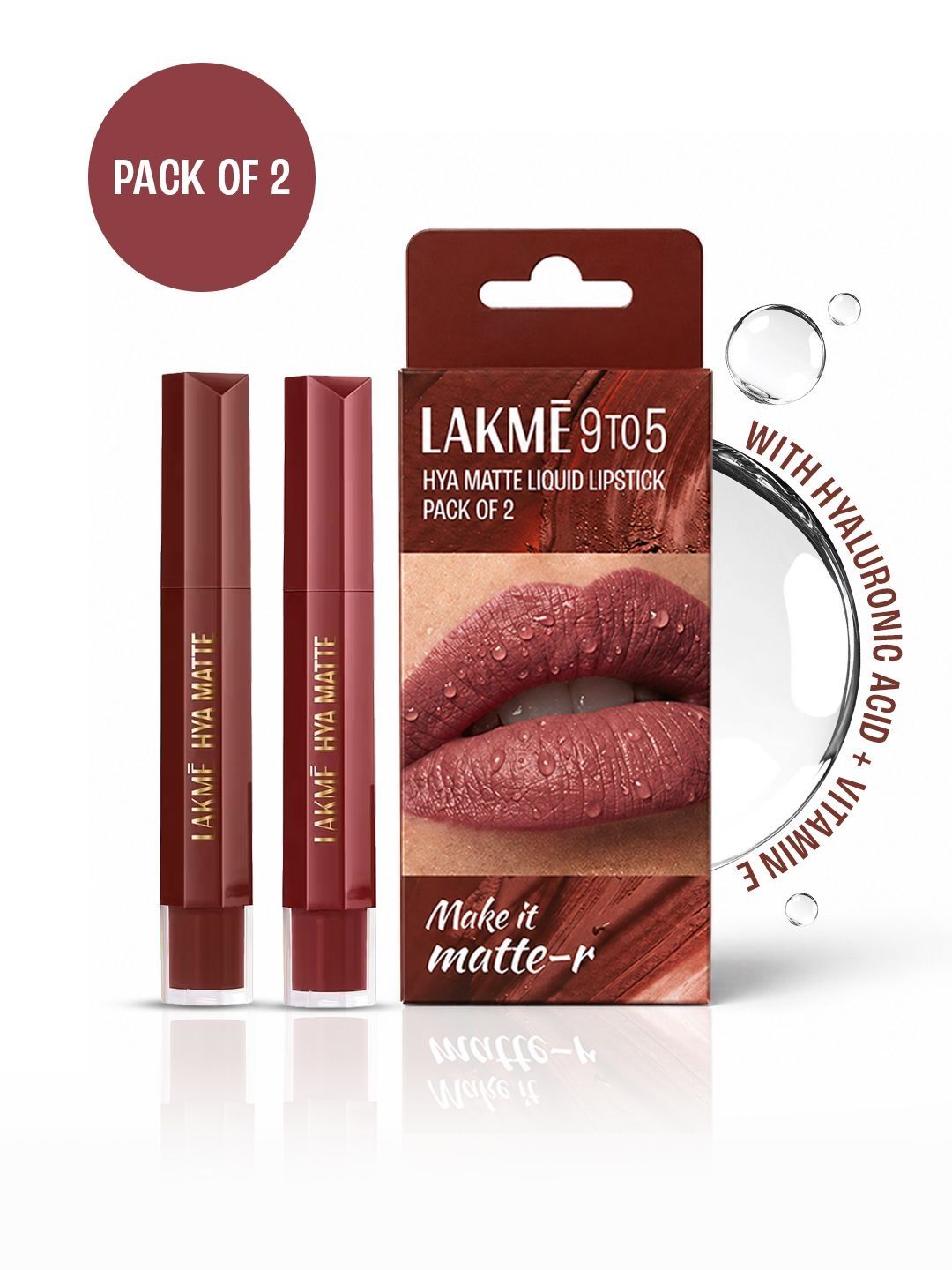 Lakme 9-to-5 Set of 2 Hya Matte Liquid Lipstick with Hyaluronic Acid - Make it Matter-picture-25