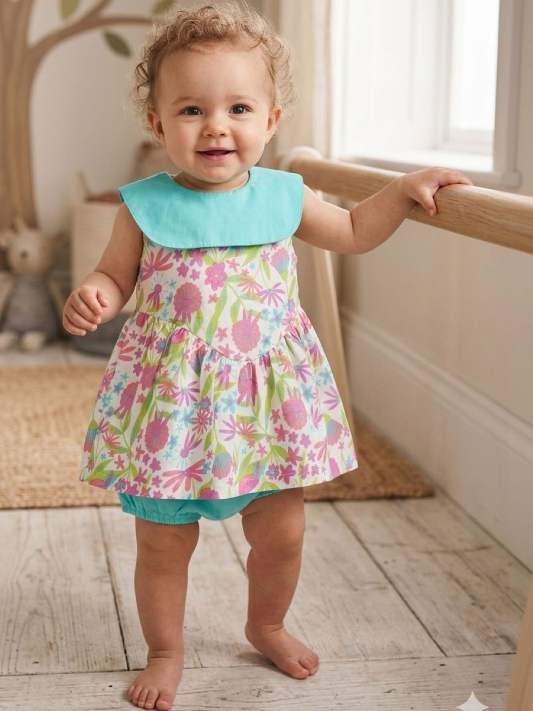 Nino Bambino Girls Printed Organic Cotton Top with Shorts-image-22