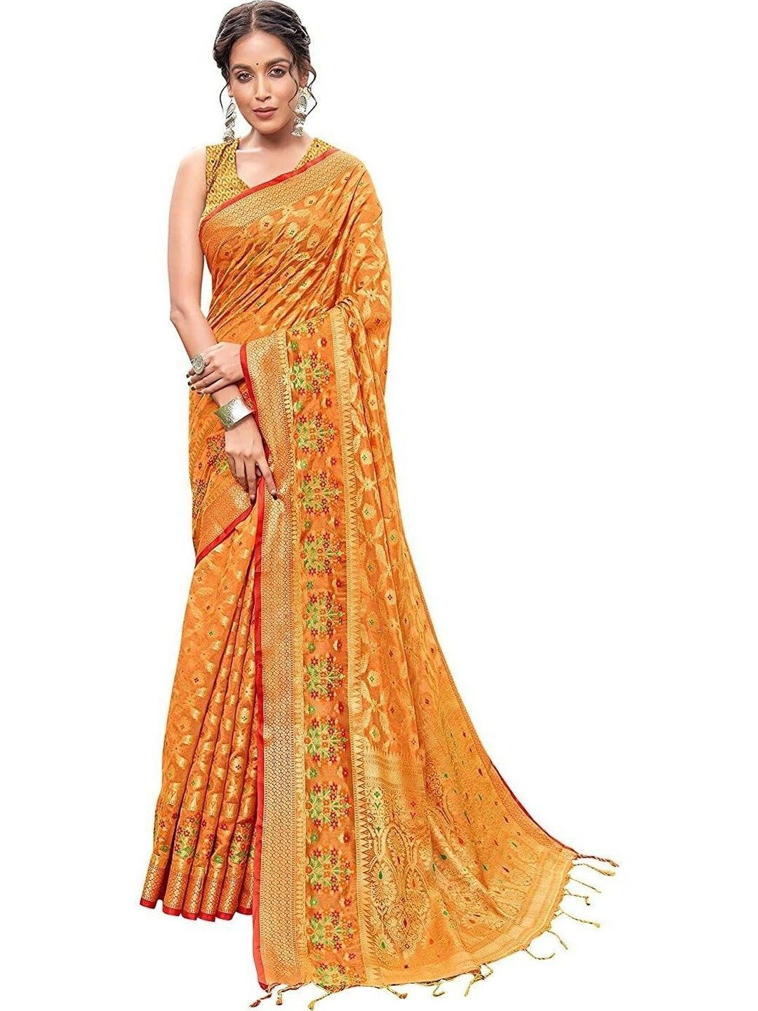 KALINI Ethnic Motifs Organza Handloom Saree-picture-30