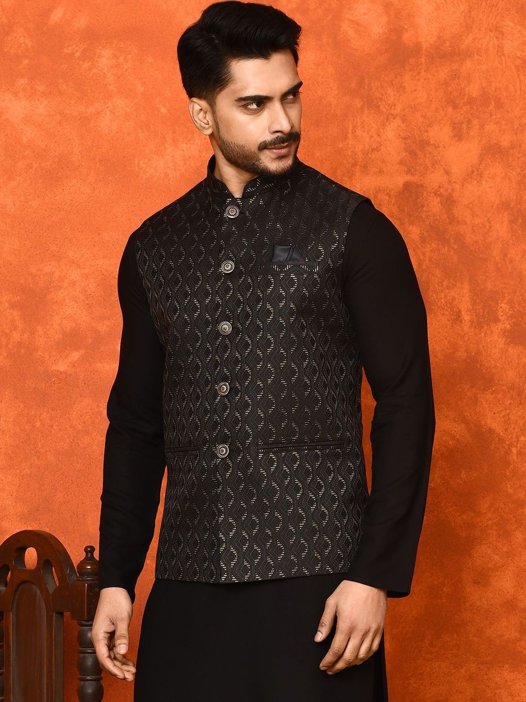 WANAS Woven Design Nehru Jacket-picture-12