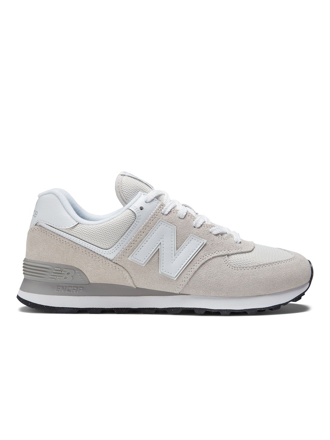 New Balance Men White Woven Design Suede Sneakers