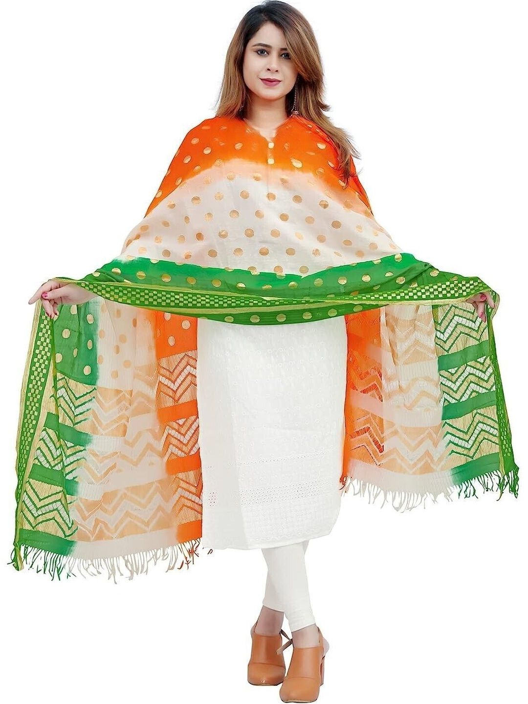 PK HUB Printed Art Silk Dupatta-image-4