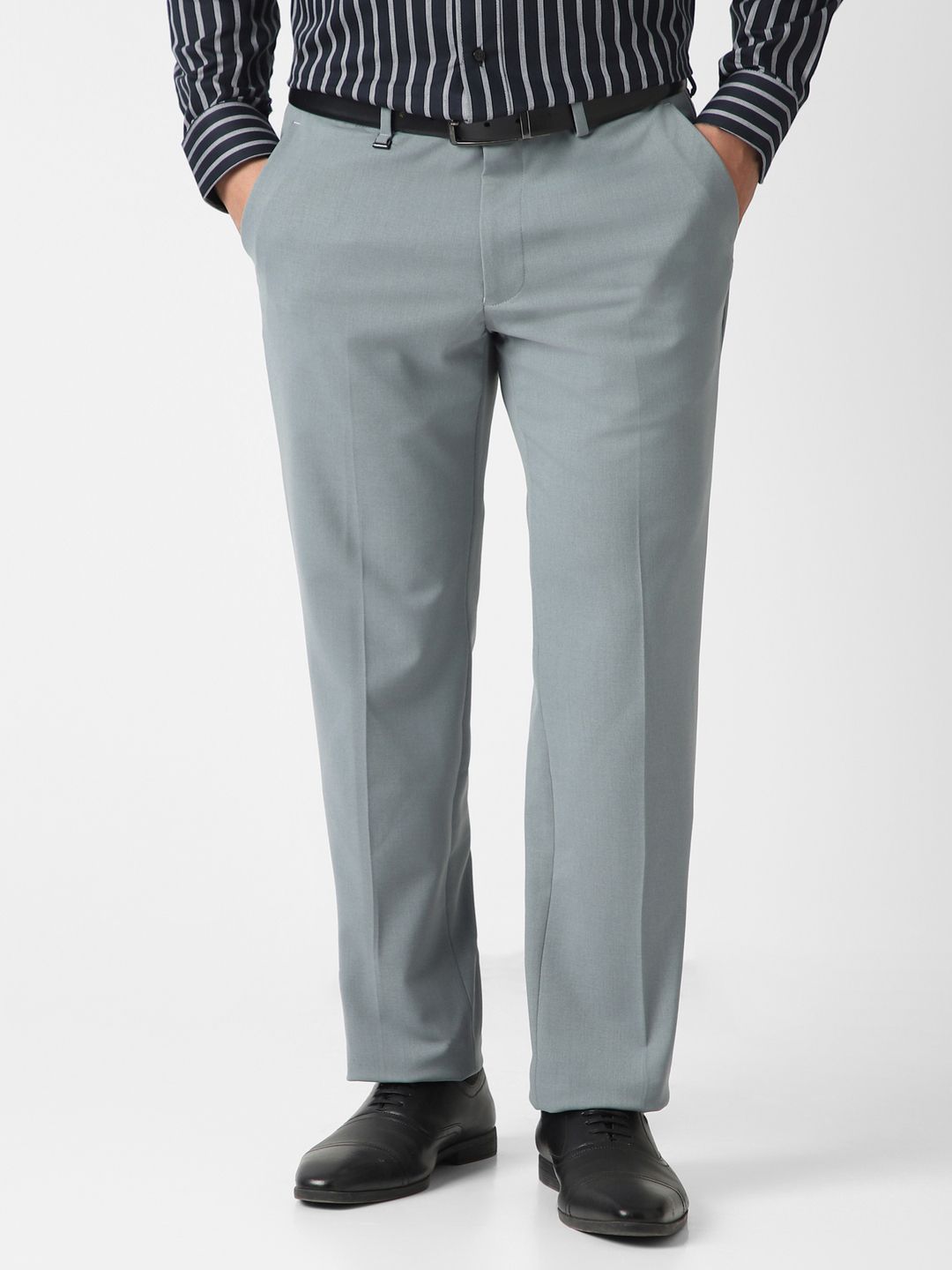 Van Heusen Men Textured Urban Slim Fit Formal Trousers-picture-24