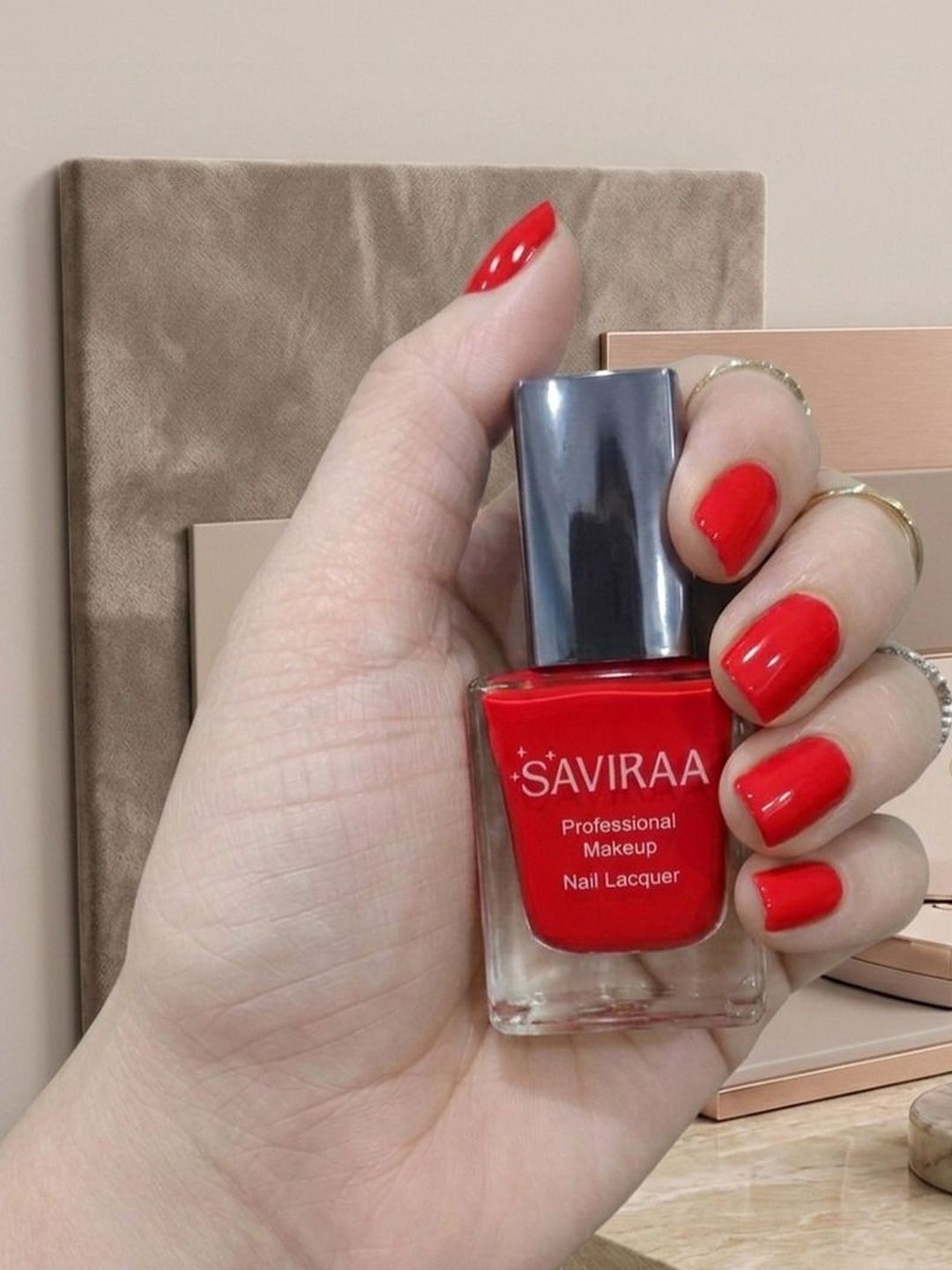 SAVIRAA Long Lasting Nail Polish - 10 ml - Red-picture-25