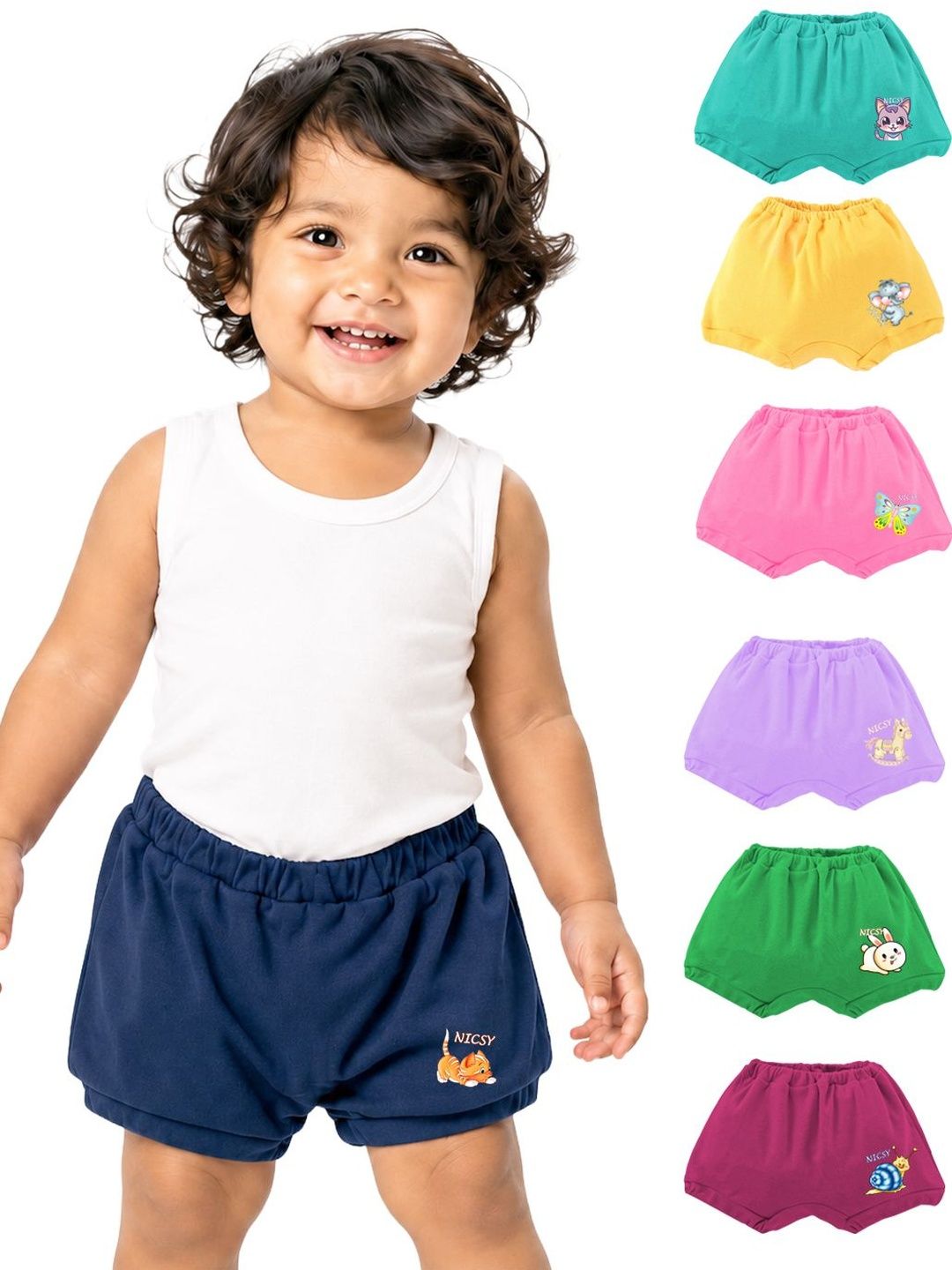 Nicsy Girls Pack of 6 Printed Assorted Basic Briefs-picture-12