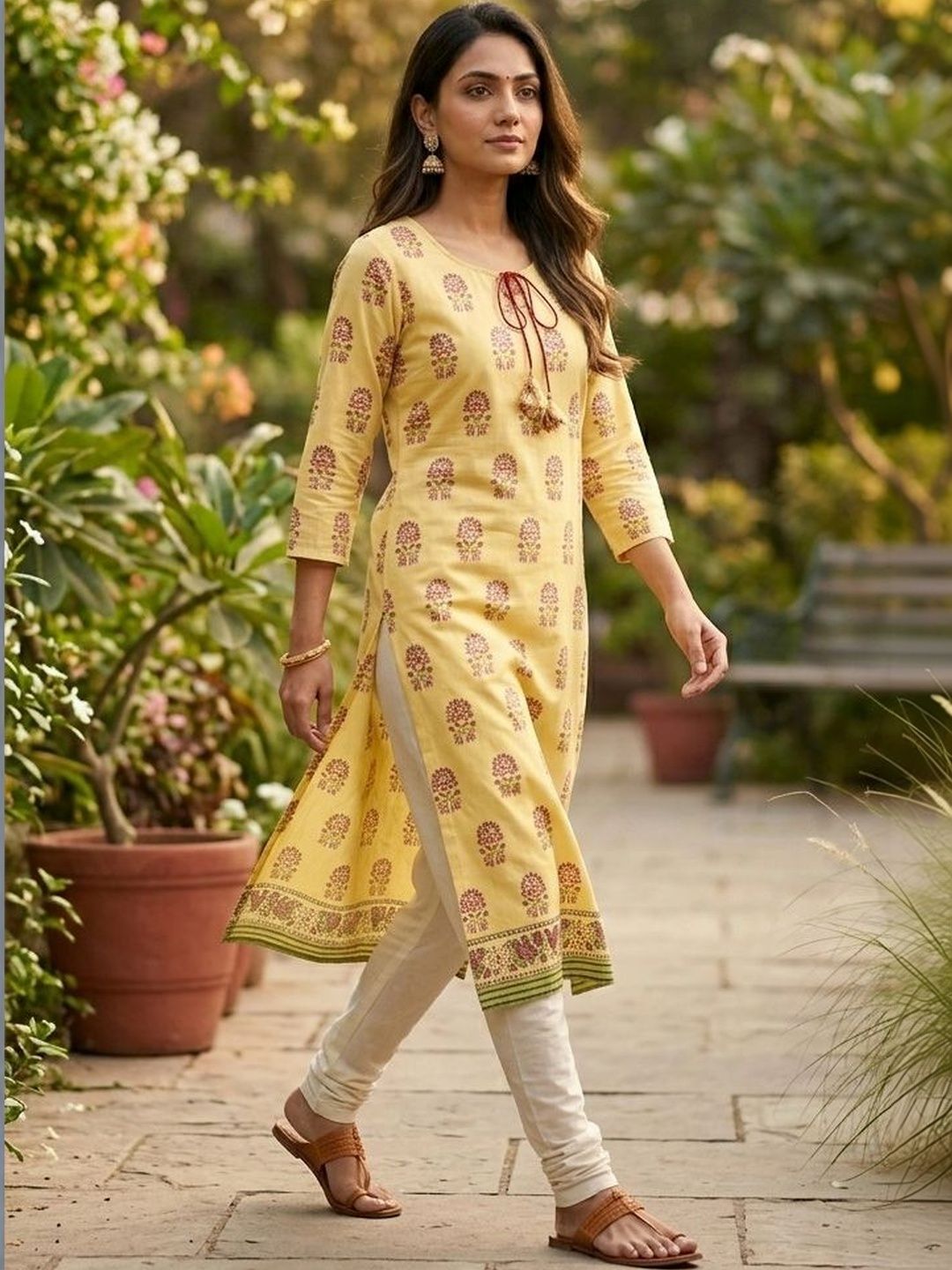Anouk Ethnic Motifs Printed Pure Cotton Kurti-picture-28
