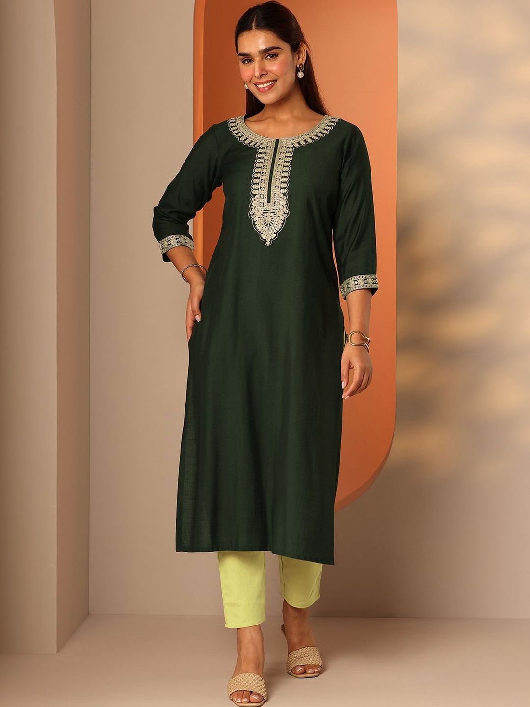 Gerua By Libas Women Embroidered Thread Work Kurta-picture-50