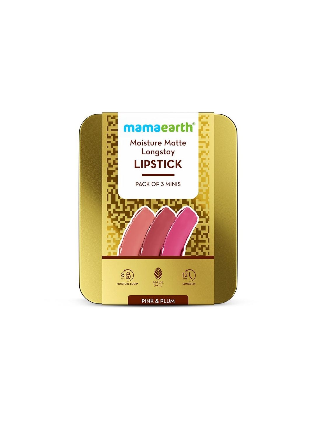 Mamaearth Set Of 3 Moisture Matte Long Stay Lipstick - Pink & Plum-2.1 g Each-image-11
