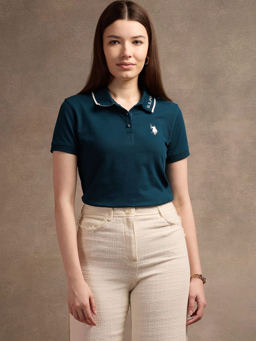 U.S. Polo Assn. Women U.S. Polo Assn. Women Solid Cotton T-shirt