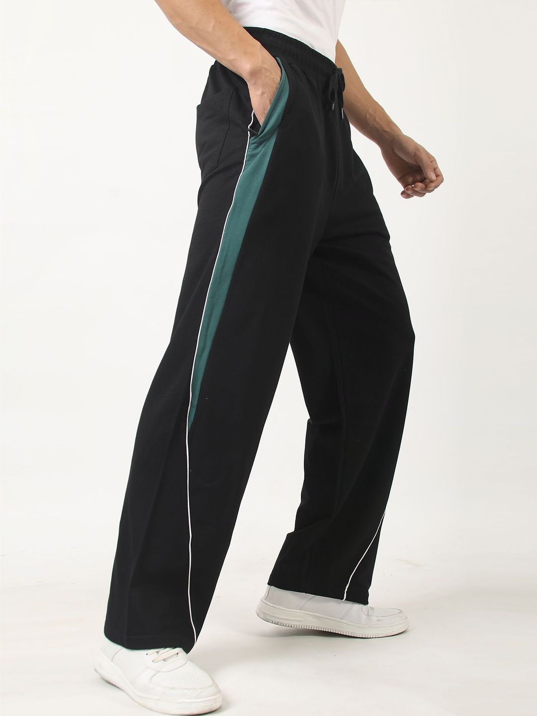 Maniac Men Baggy Colourblocked Training Track Pants-picture-21