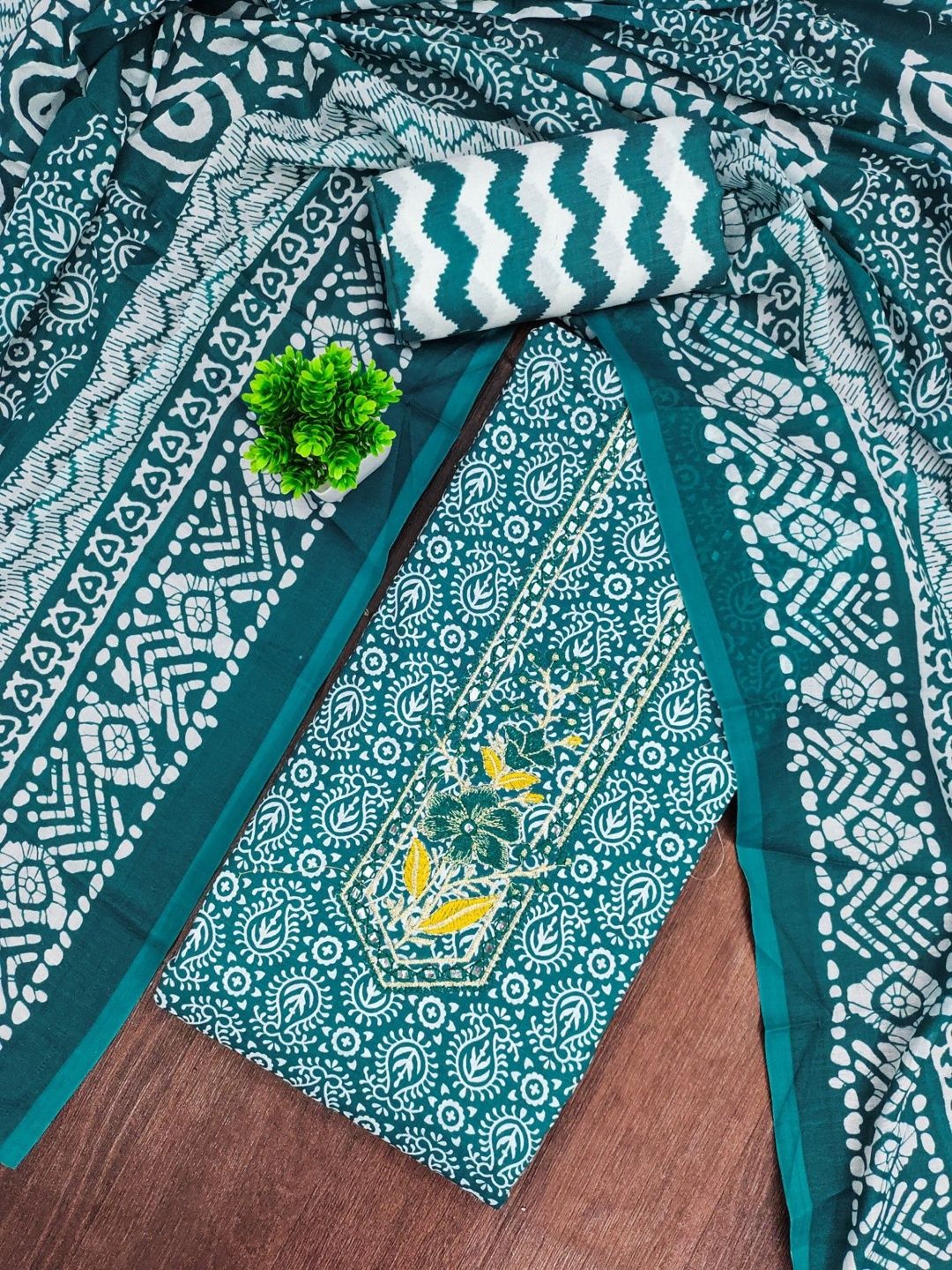 Rangtulika Ethnics Printed Pure Cotton Unstitched Dress Material-picture-31