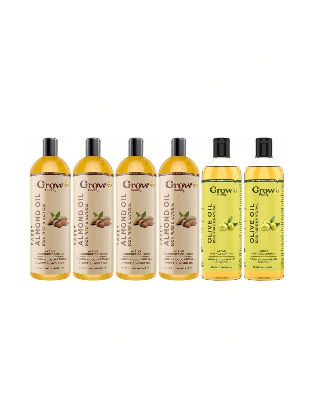 Growbuddy Set Of 6 Sweet Almond & Olive Oil - 200 ml Each-image-33