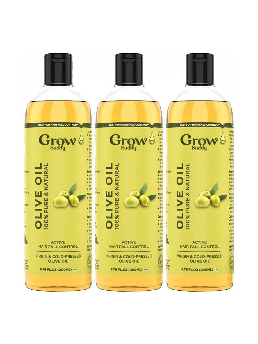 Growbuddy Set Of 3 Olive Oil - 200 ml Each-image-3