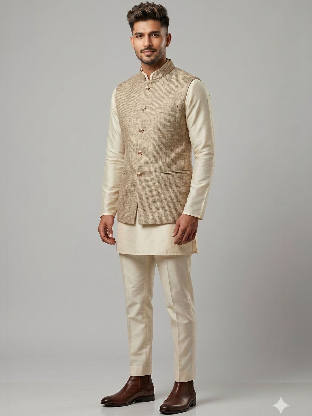 A LOYAL Woven Design Woven Nehru Jackets-picture-47