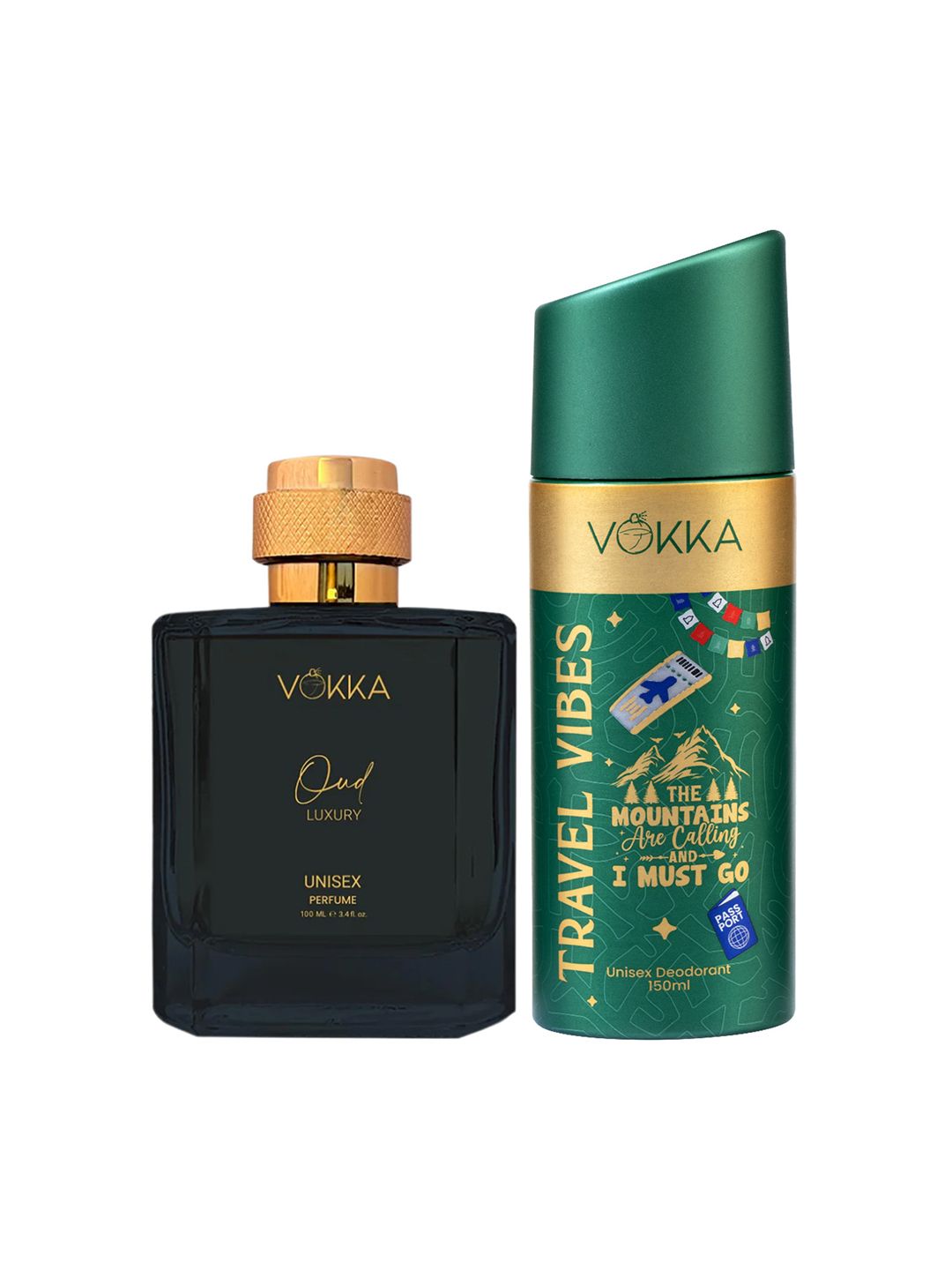 VOKKA Set Of 2 Oud Perfume - 100 ml & Travel Vibes Deodorant - 150 ml-picture-10