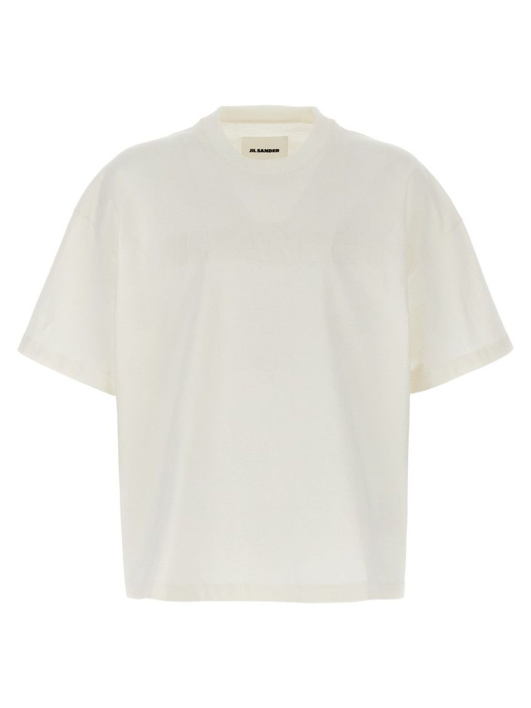 Jil Sander White Embroidered Logo Round Neck Short Sleeves T-Shirt-picture-49