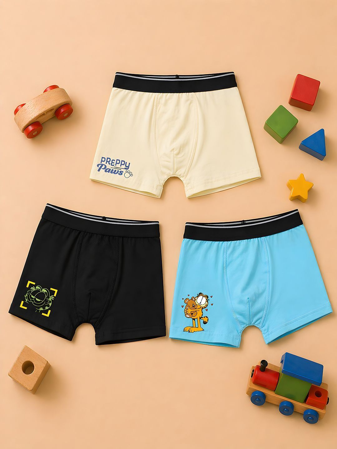 Button Bear Boys Pack of 3 Cotton Printed Trunks-picture-38