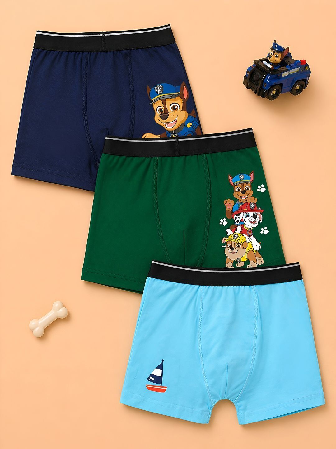 Button Bear Boys Pack of 3 Cotton Printed Trunks-picture-39