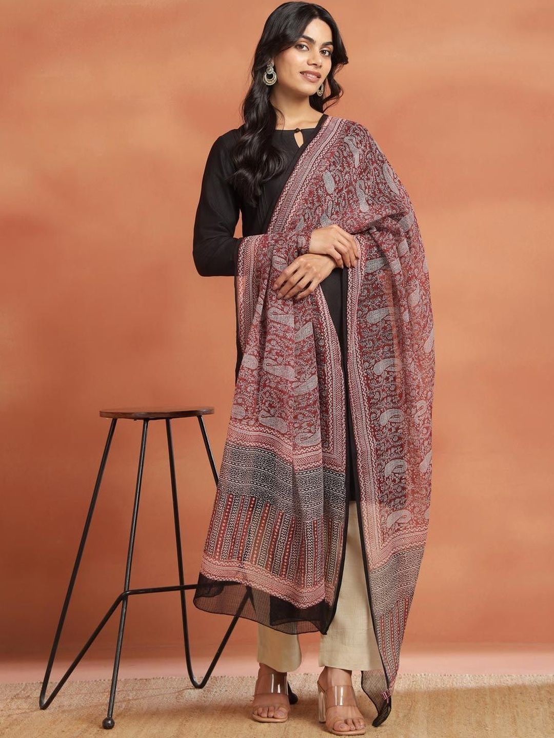 Fabindia Ethnic Motifs Printed Dupatta-picture-27
