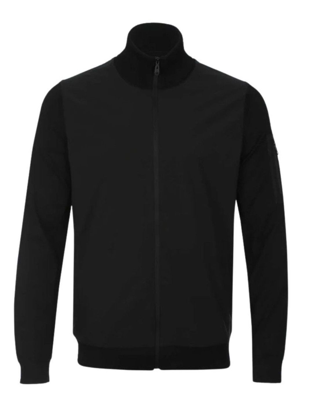 Black Solid Mock Collar Sweatshirt-image-44