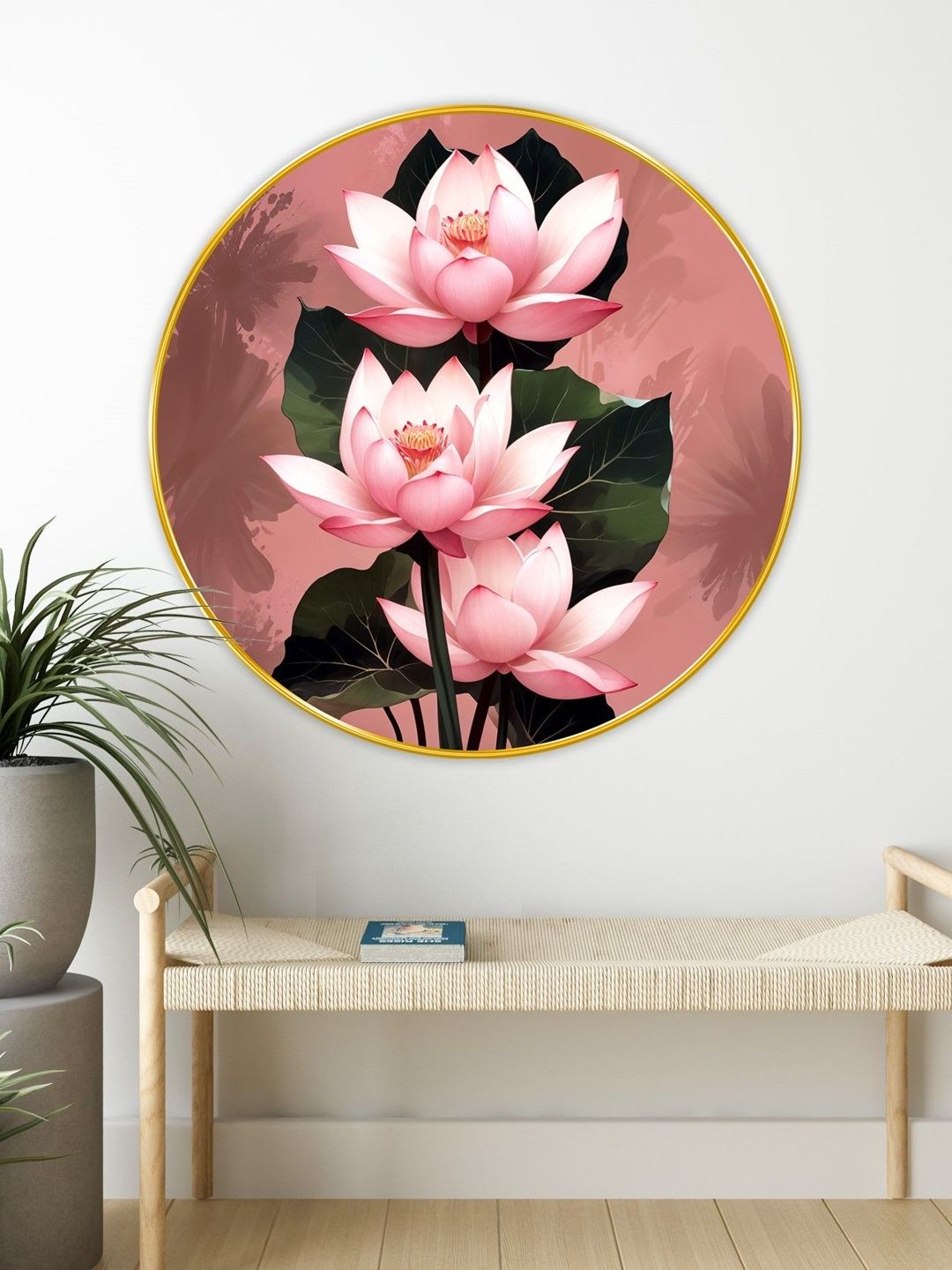 Myntra Elegant Homes Pink MDF Round Contemporary Wall Painting-picture-15