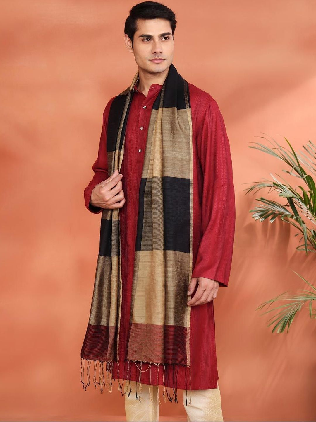 Fabindia Men Woven Design Stole-picture-14