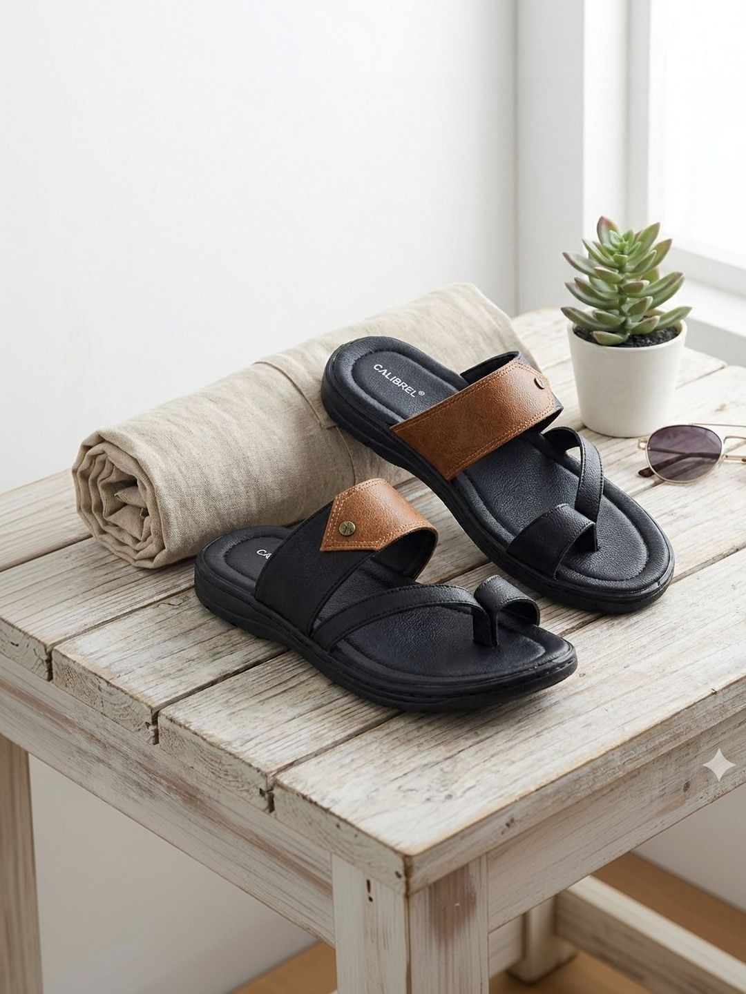 CALIBREL Men Colourblocked Flip Flops-picture-55