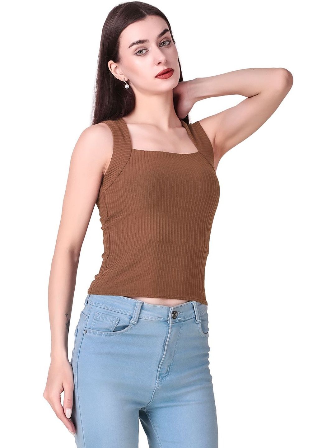 CareDone Ribbed Cotton Lightly Padded Camisoles-picture-11