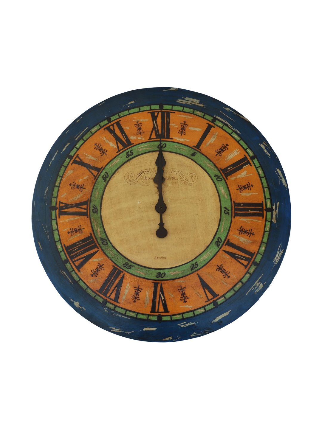 dekulture Brown & Blue Printed Wall Clock-image-42