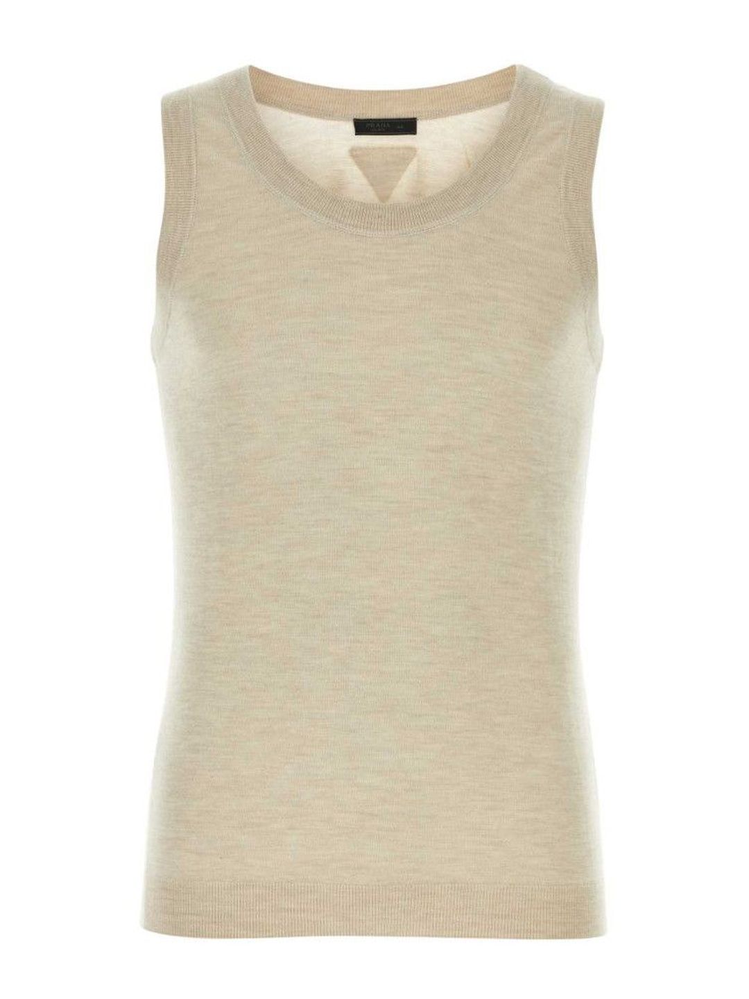 prada Melange sand cashmere tank top-picture-56