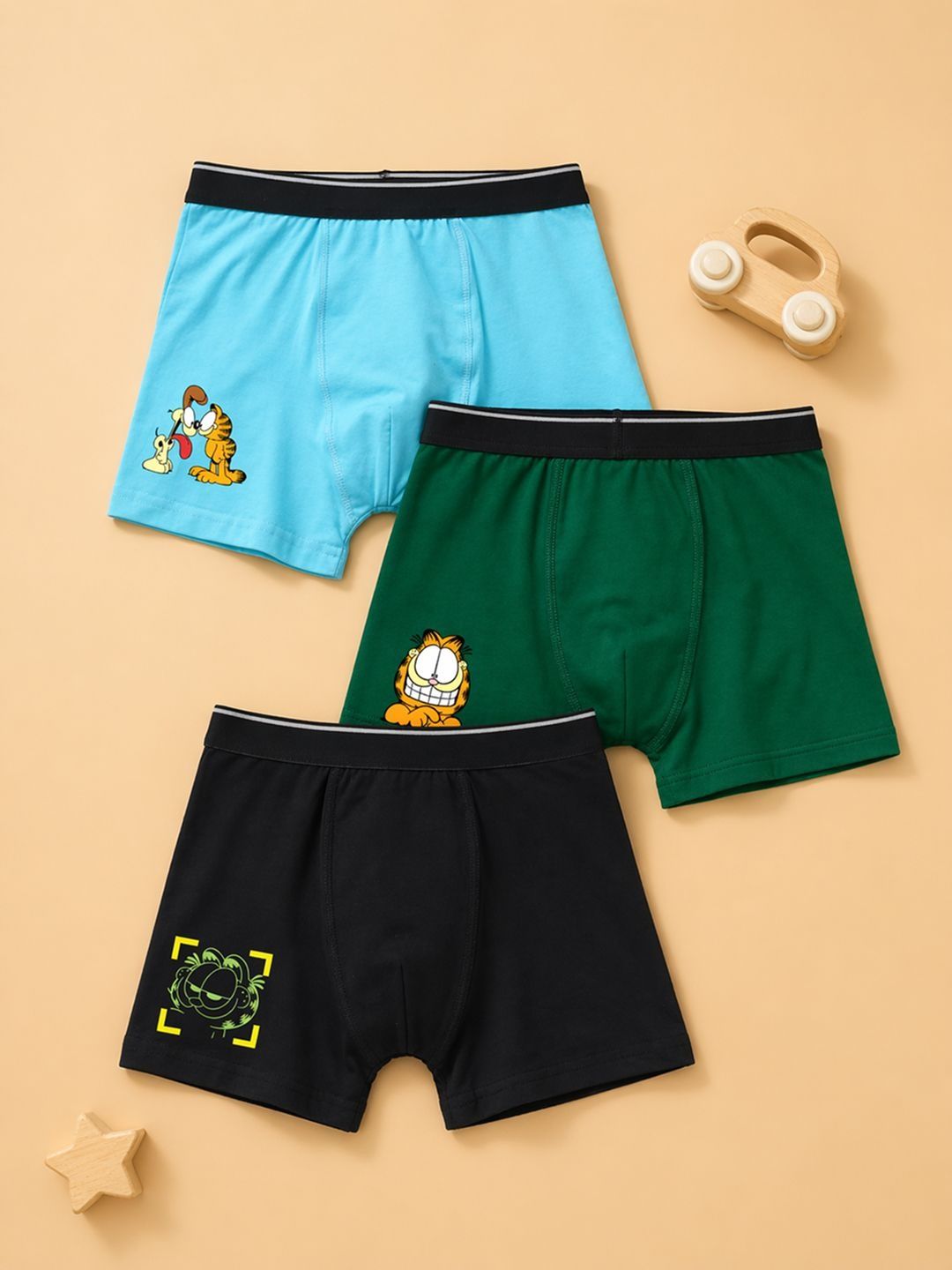 Button Bear Boys Pack of 3 Cotton Printed Trunks-picture-18