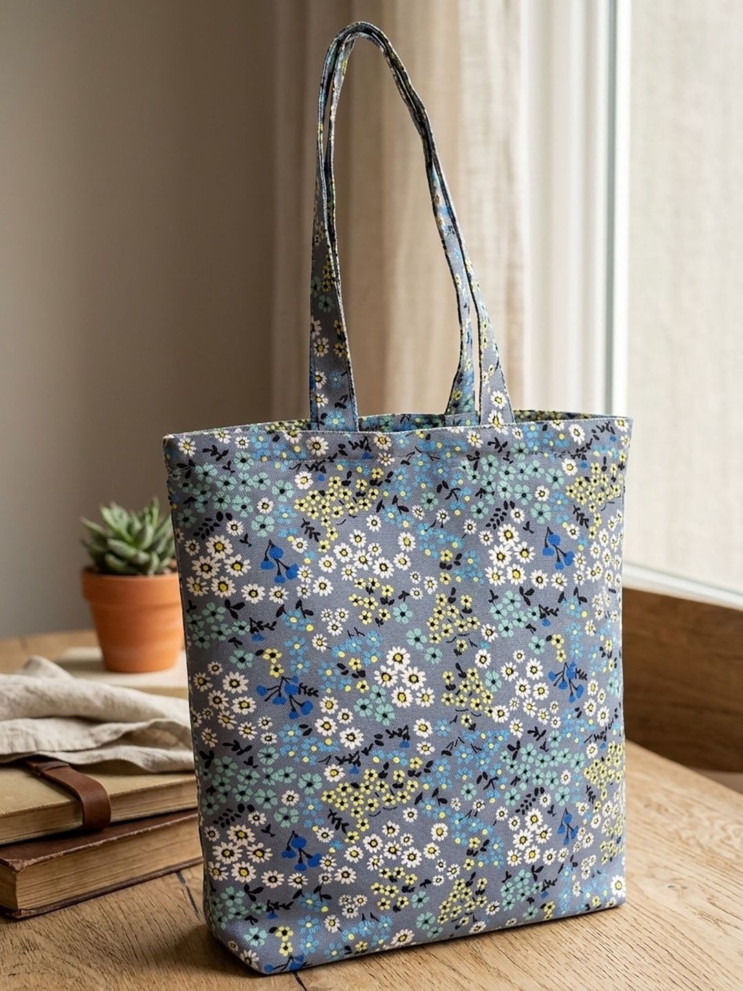HERE&NOW Floral Printed Tote Bag-image-29
