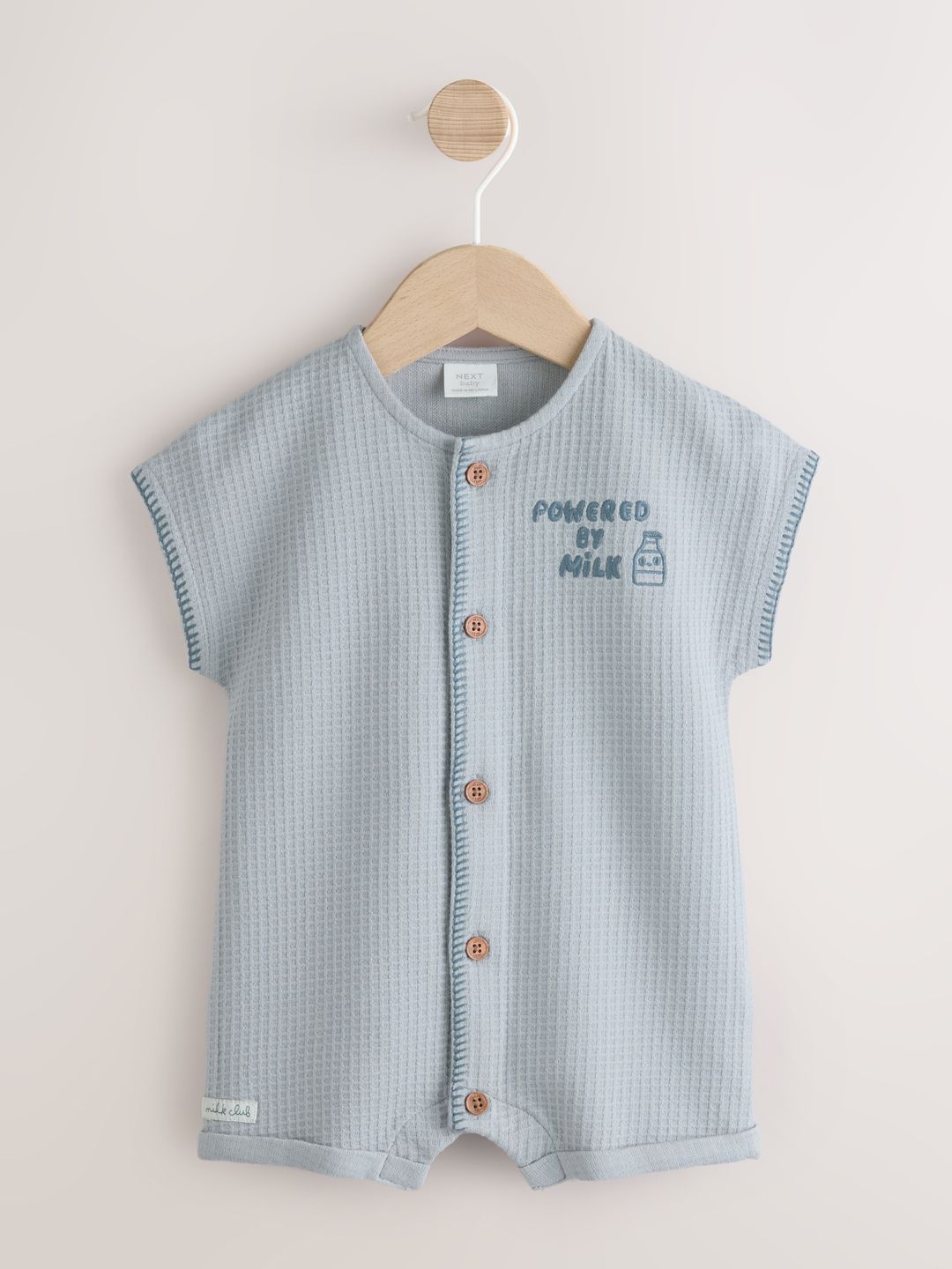 NEXT Infant Boys Textured Embroidered Pure Cotton Rompers-picture-30