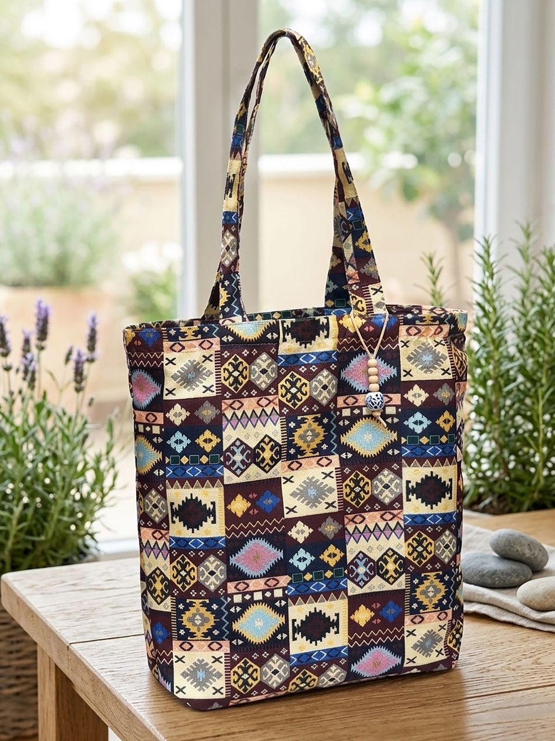 HERE&NOW Ethnic Motifs Printed Tote Bag-picture-14