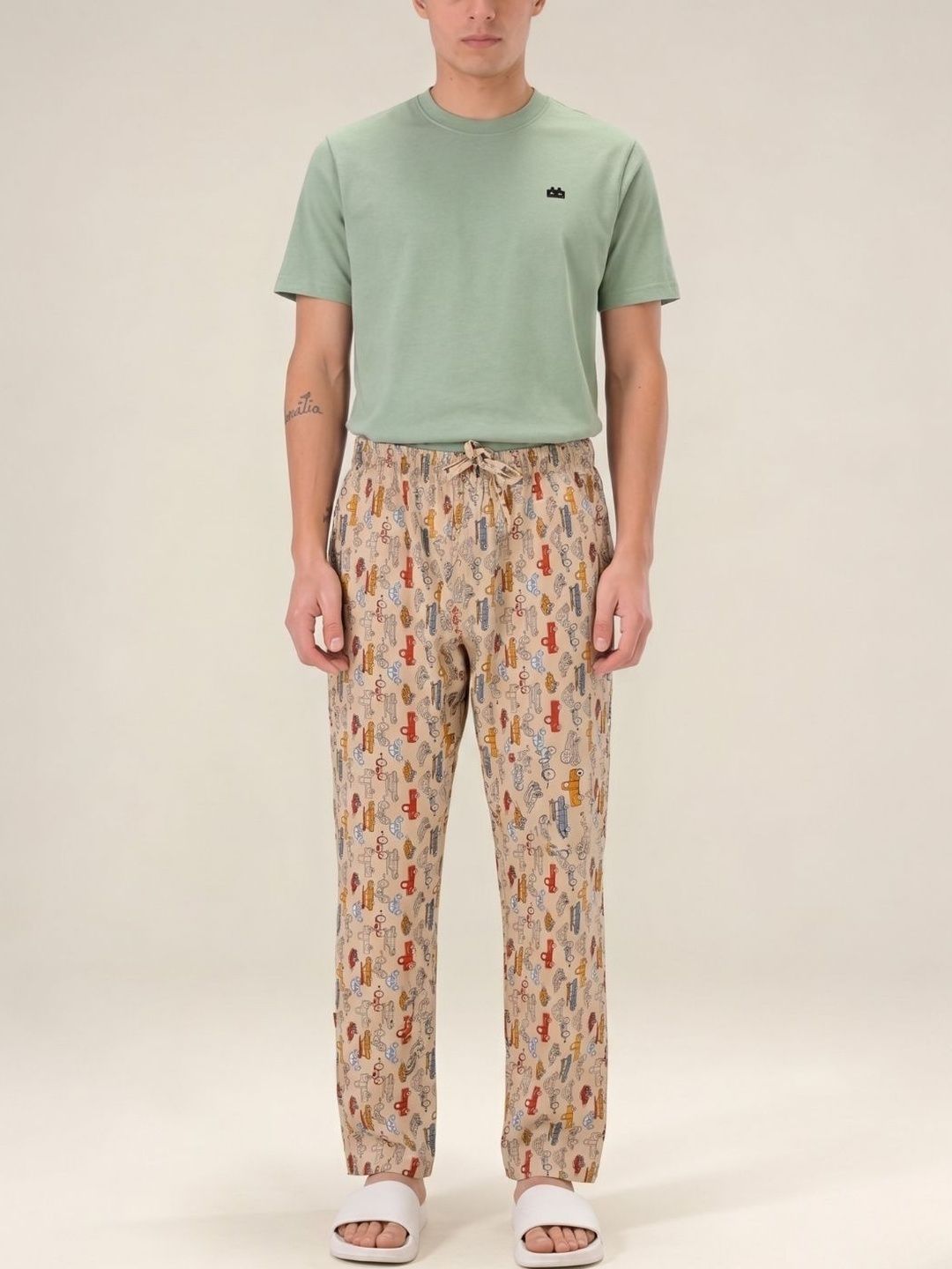 Boxy Crew Mens Printed Cotton Lounge Pants-picture-32