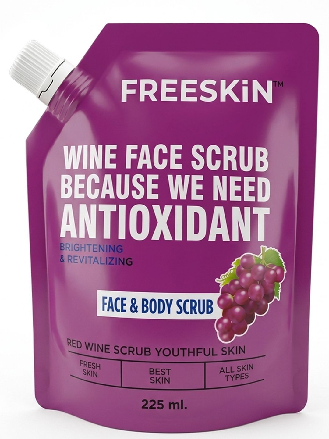 Freeskin Wine Face & Body Scrub - 225 ml-image-22