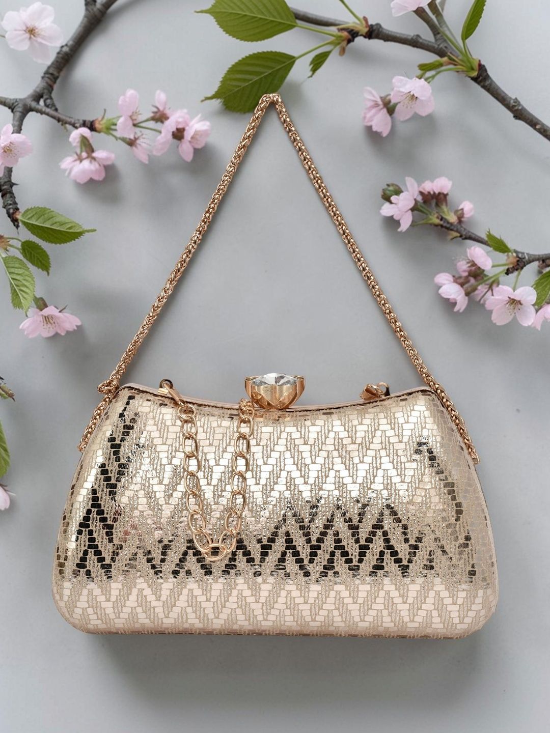 FOR THE BEAUTIFUL YOU Embellished Buckle Detail Box Clutch-picture-57