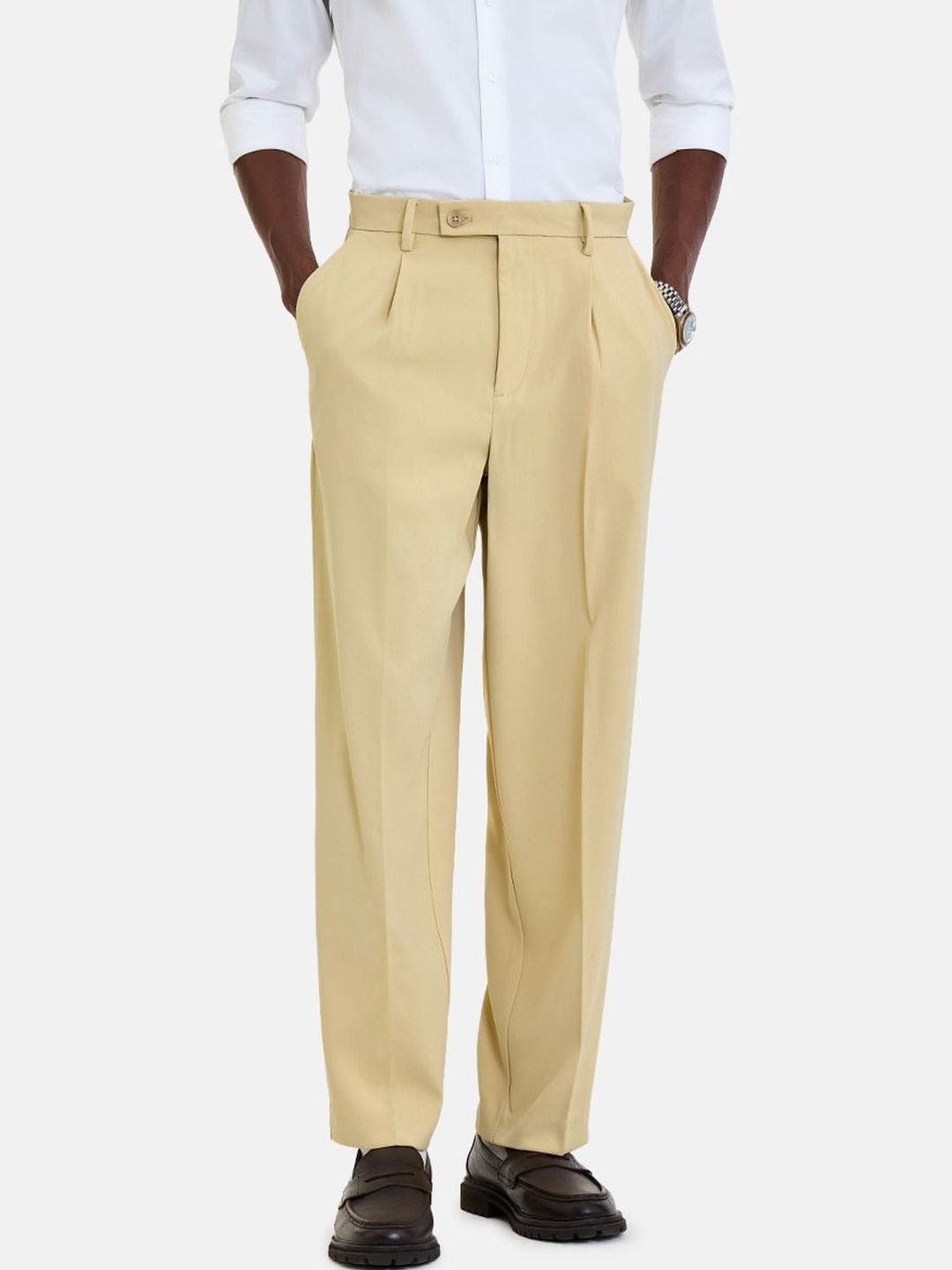 Snitch Men High-Rise Pleated Trousers