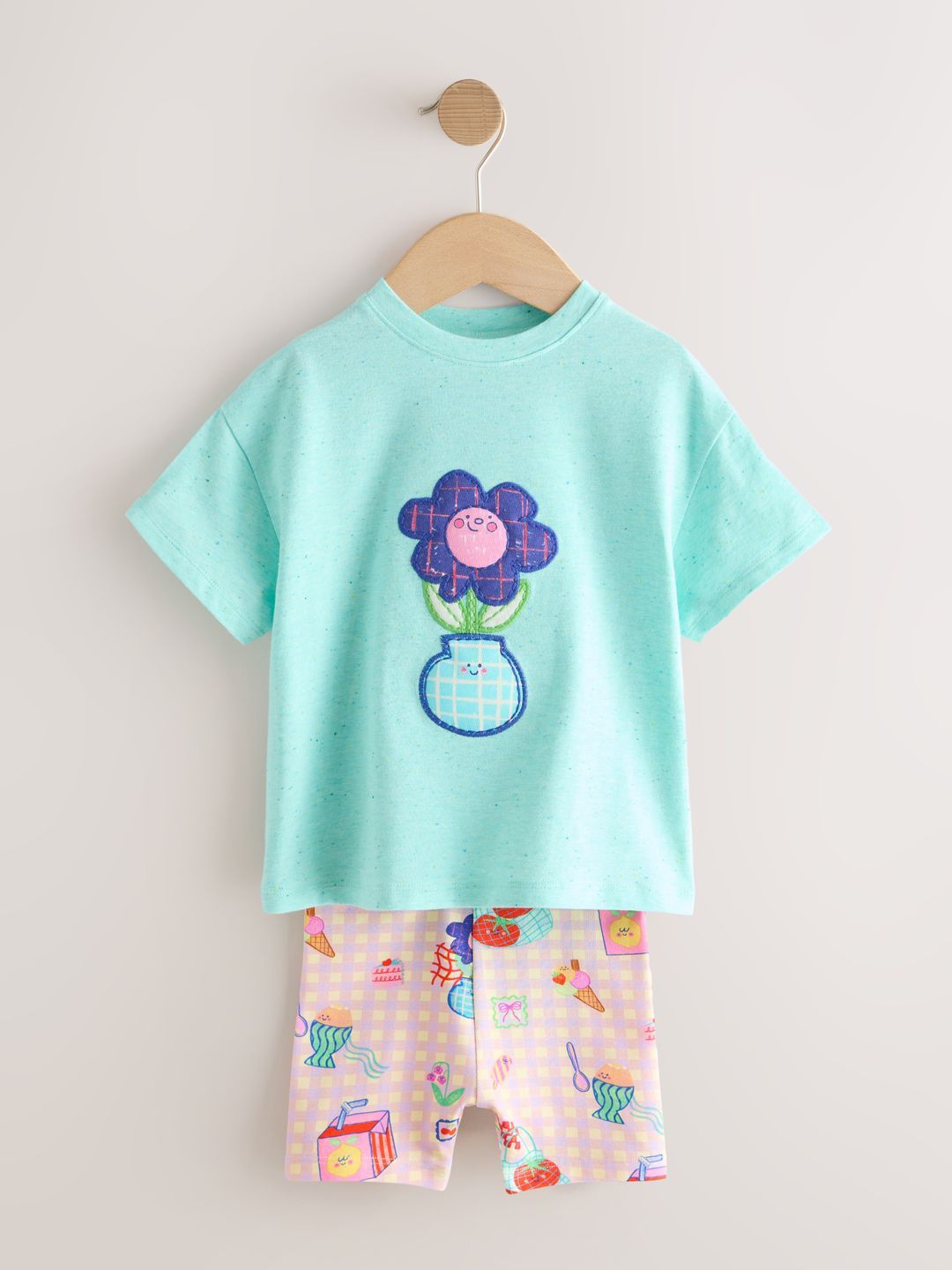 NEXT Girls Printed Embroidered T-Shirt With Shorts-picture-23