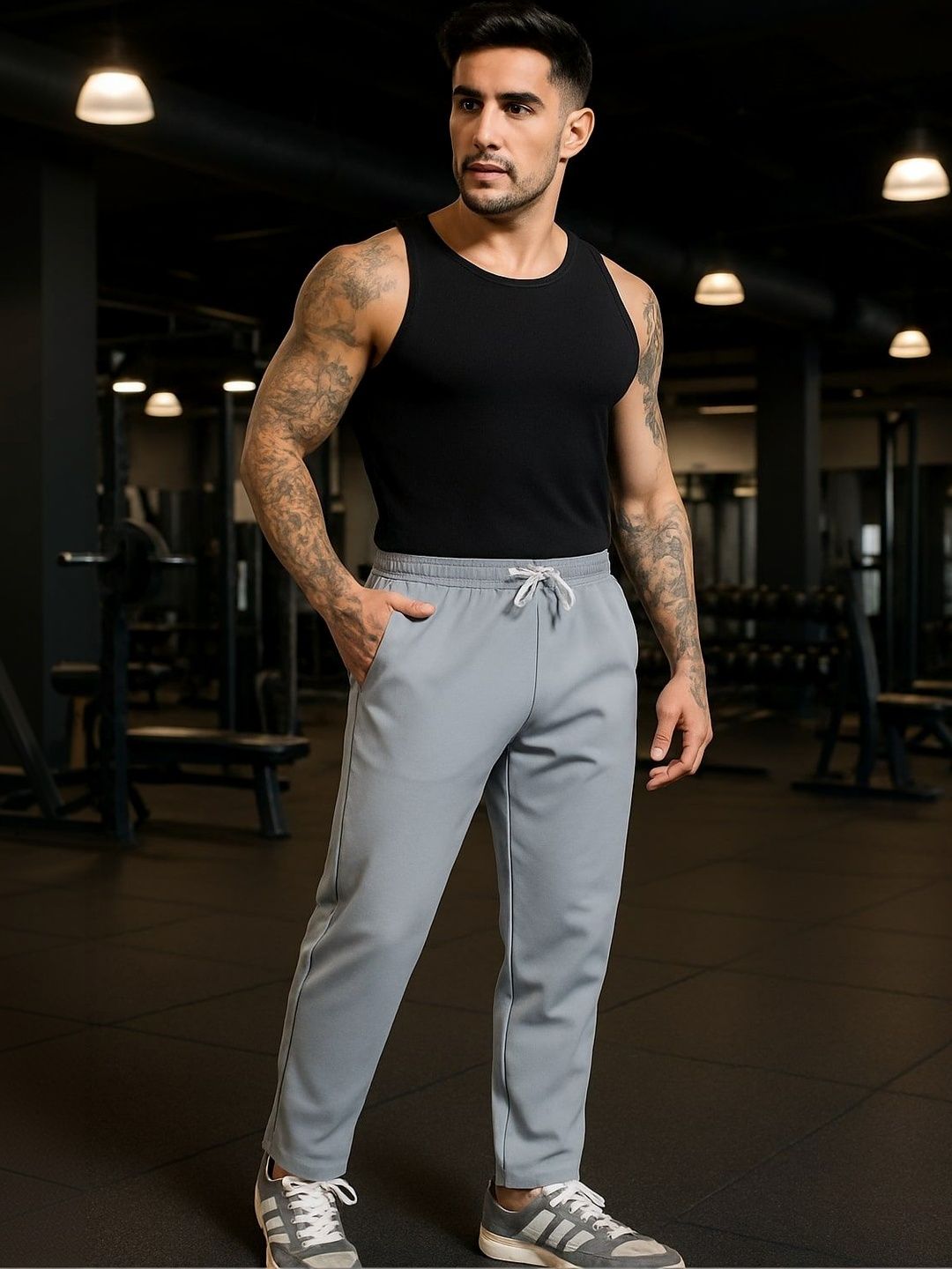 HERE&NOW Men Regular Fit Training Track Pants-picture-27